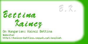 bettina kaincz business card